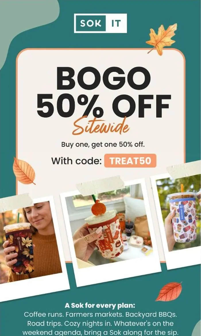Sok-It: Labor Day Sale: Buy 1, Get 1 50% Off