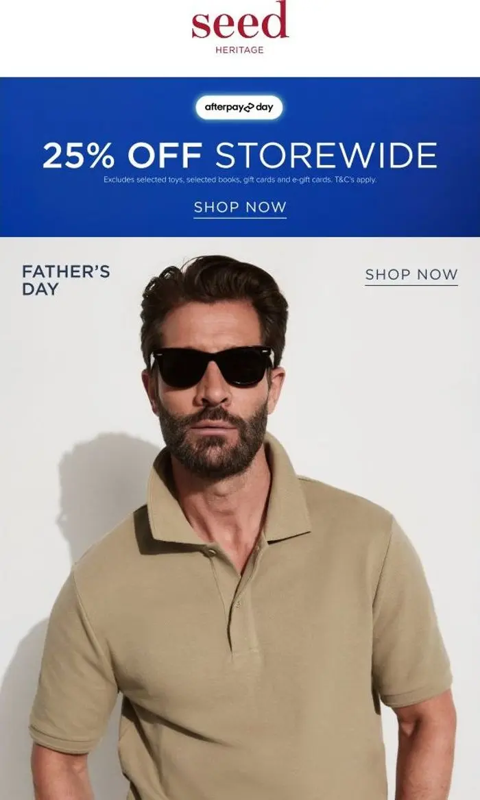 Seed Heritage: Father’s Day With Seed | 25% Off Storewide