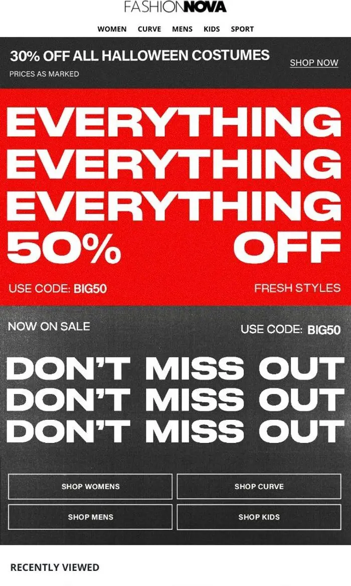 Fashion Nova: Everything You Want Is Half Off 👀