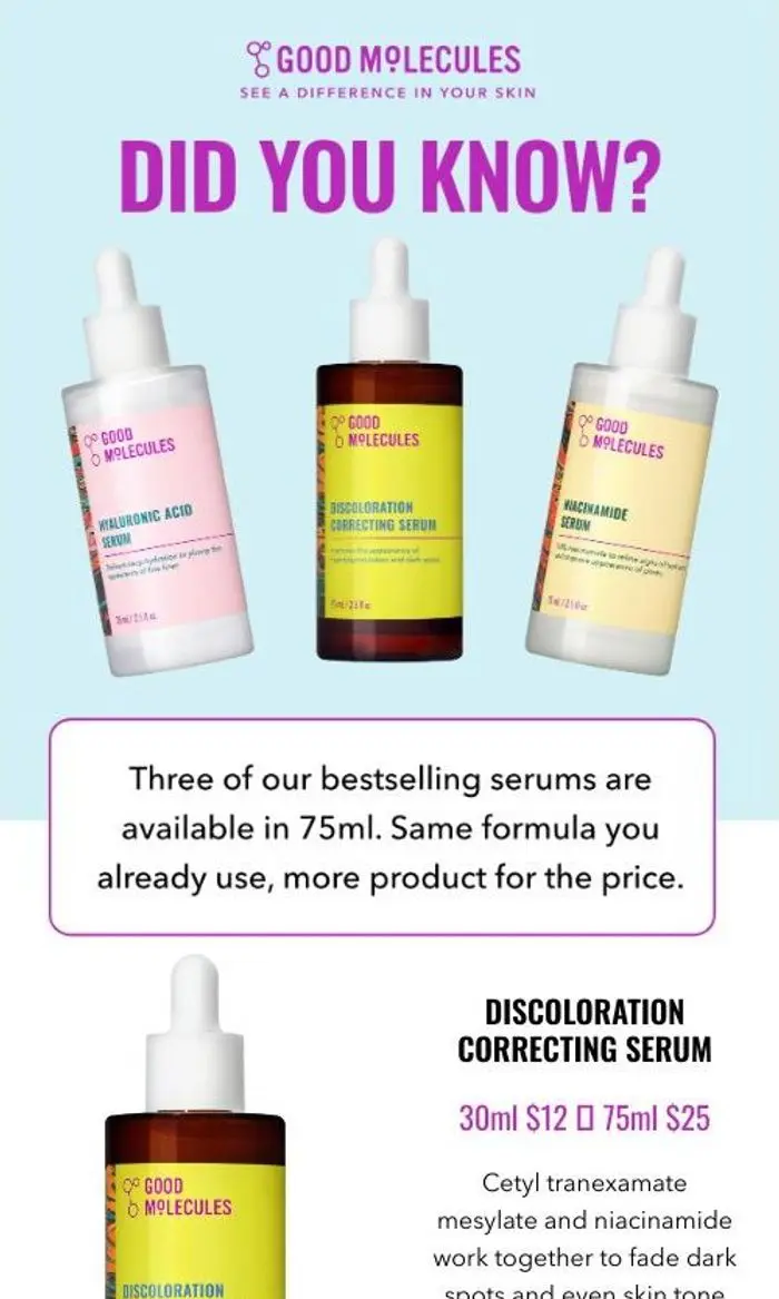 Good Molecules: did you know your favorite serums come in jumbo? 👀