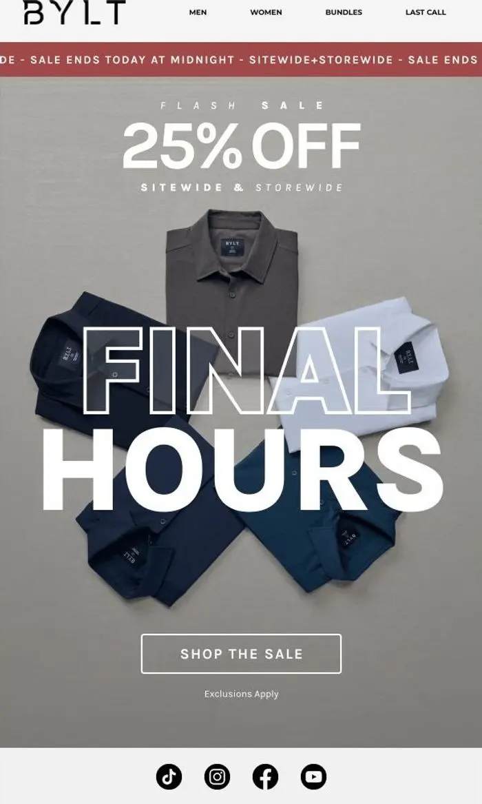 BYLT: Final Hours: 25% Ends Tonight 🚨