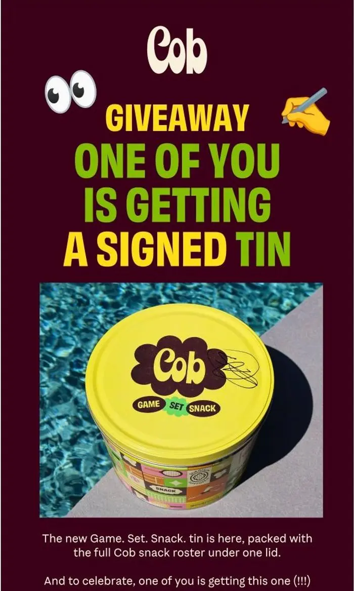 Cob: WIN A SIGNED TIN 🎾🚨✍️