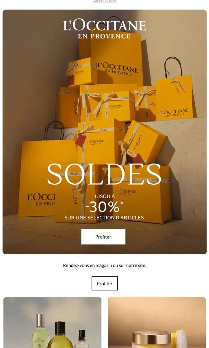 L'Occitane en Provence: Soldes : encore plus de produits remisés