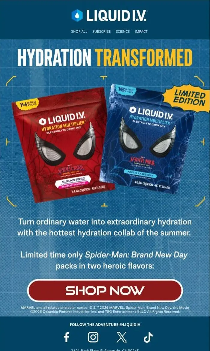 Liquid I.V.: It's a Brand New Day 🕷️