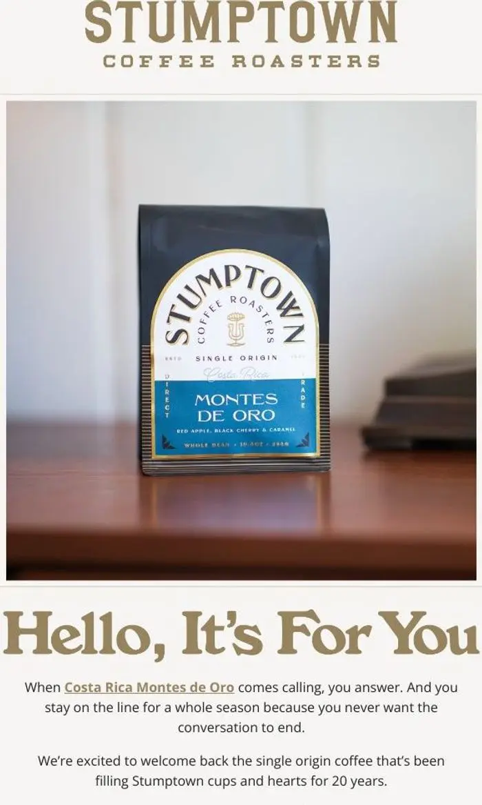 Stumptown Coffee Roasters: Please hold—Montes de Oro is calling