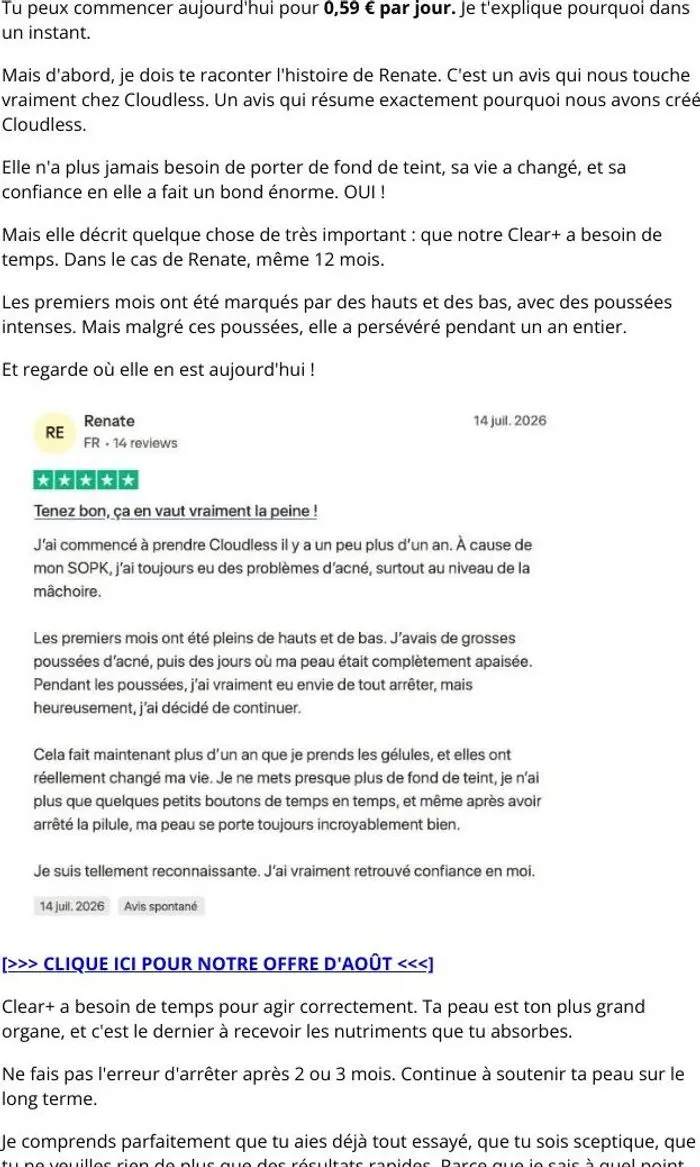 Cloudless: Renate veut partager quelque chose avec toi