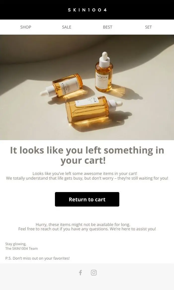 SKIN1004: It looks like you left something in your cart! 🛒