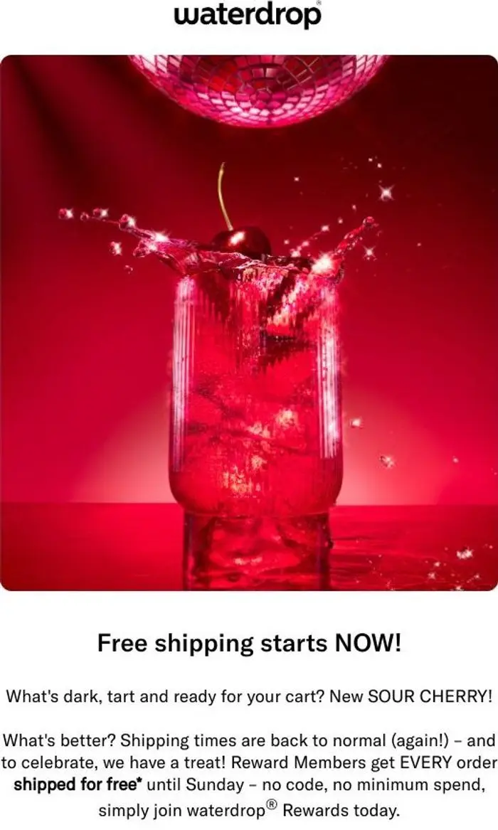 waterdrop®: New SOUR CHERRY + a sweet flash deal: 15% off!