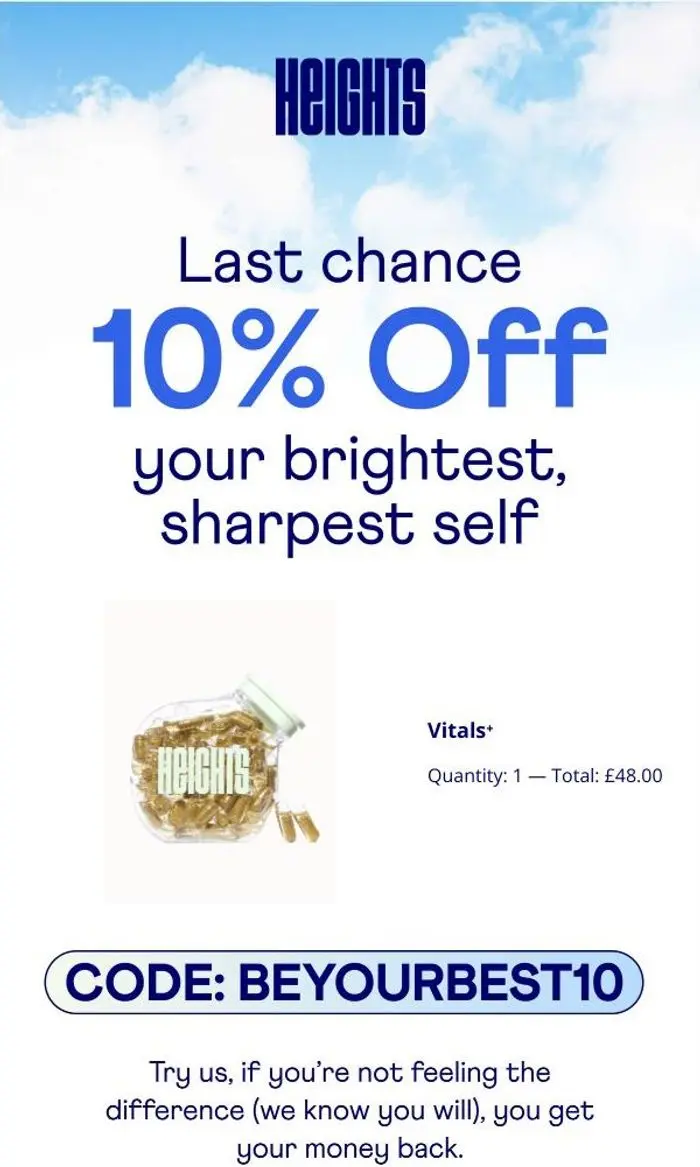Heights: Why wait, save 10% today
