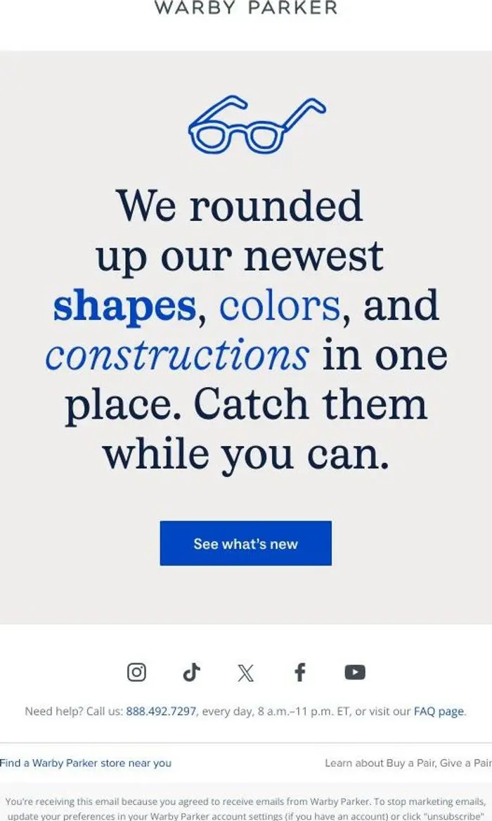 Warby Parker: New arrivals just landed!
