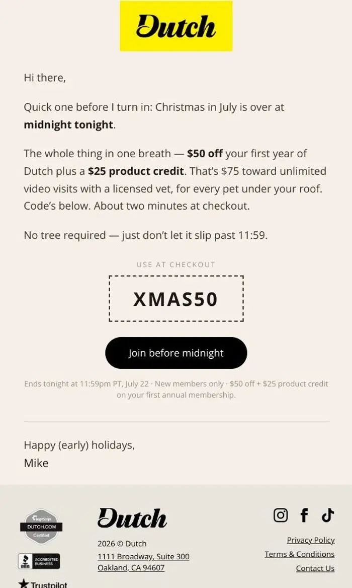 Dutch: Xmas ends at midnight