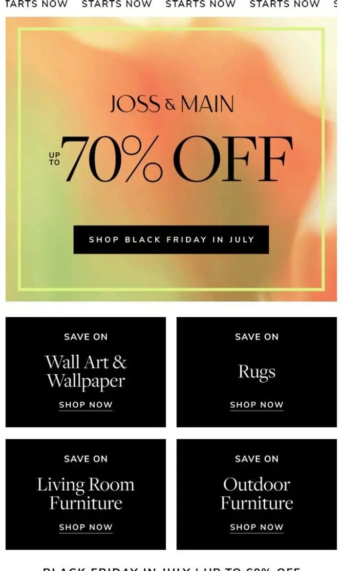 Joss & Main: Up to 70% off wall art & wallpaper is FINALLY HERE »