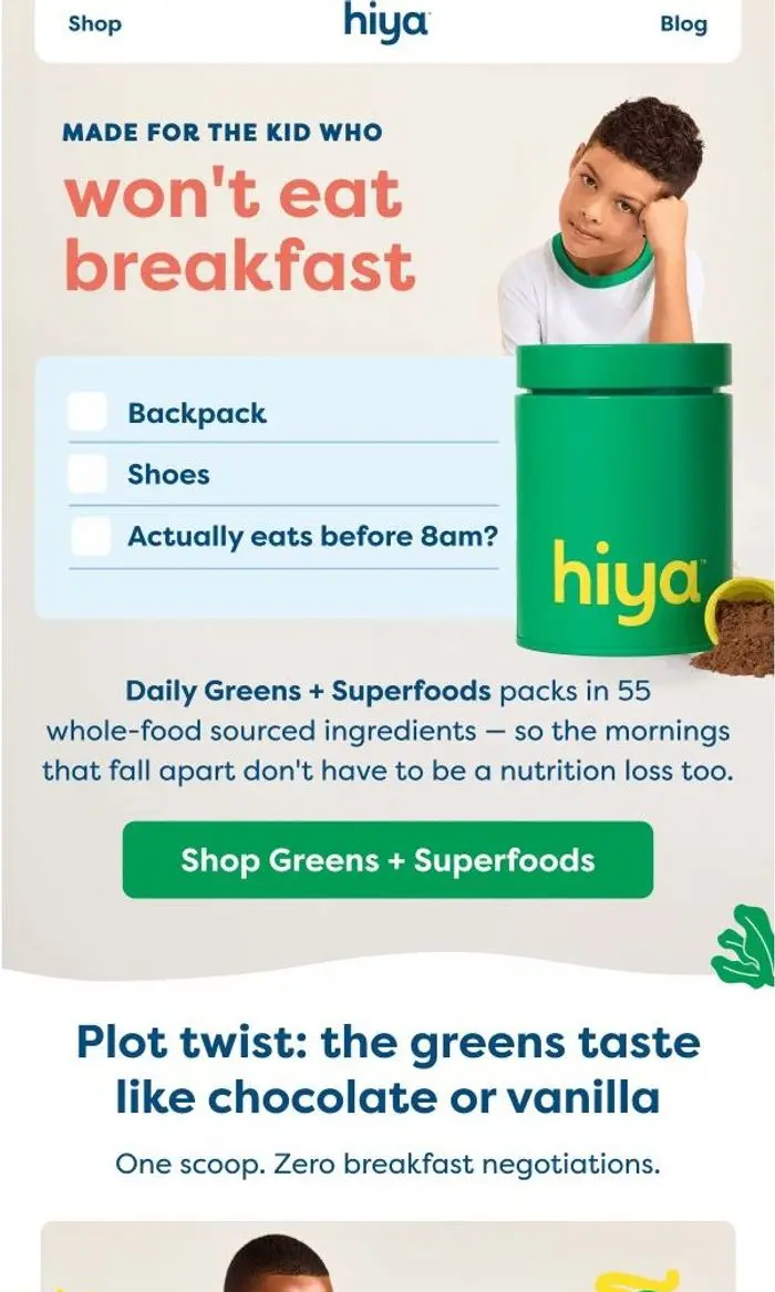 Hiya: For the kid who “forgot” to eat breakfast
