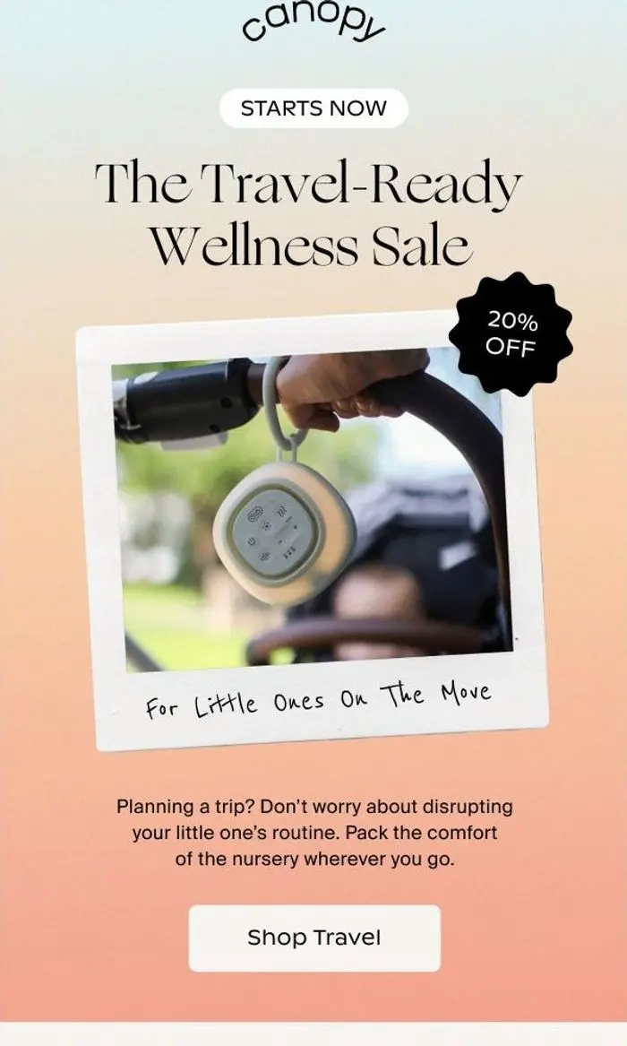 Canopy: ON NOW: The Travel-Ready Wellness Sale 🧳