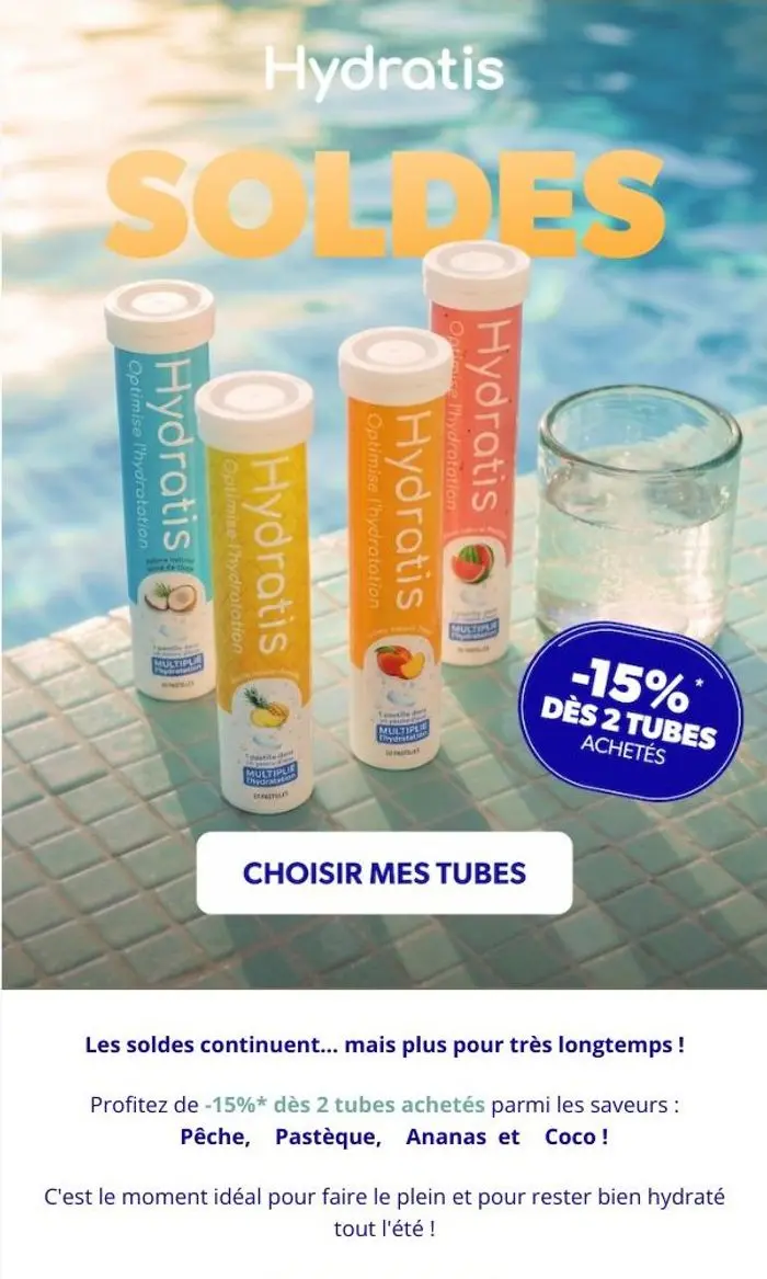 HYDRATIS: SOLDES : 🔥 Vos saveurs de l’été à -15%…
