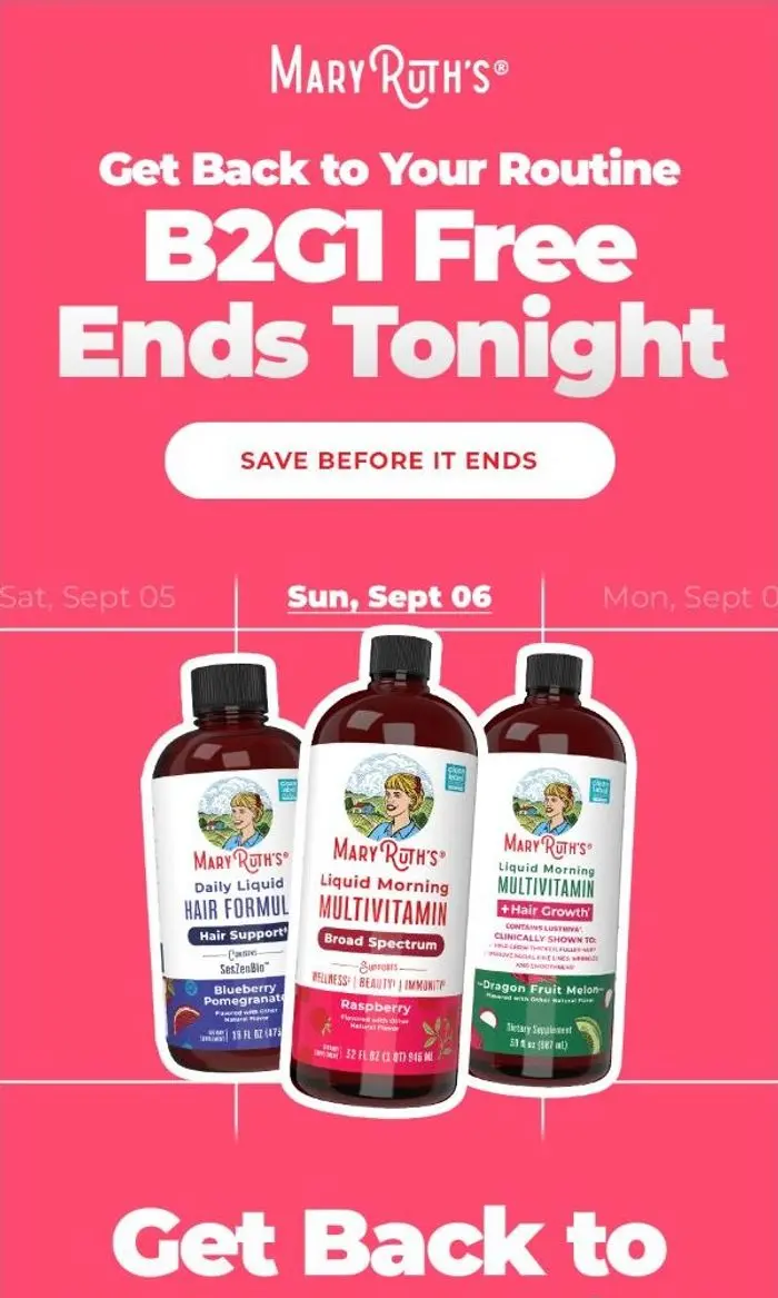MaryRuth's: B2G1 FREE Ends Tonight ⏰