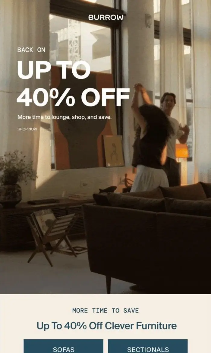 Burrow: Good news: Labor Day Sale extended!