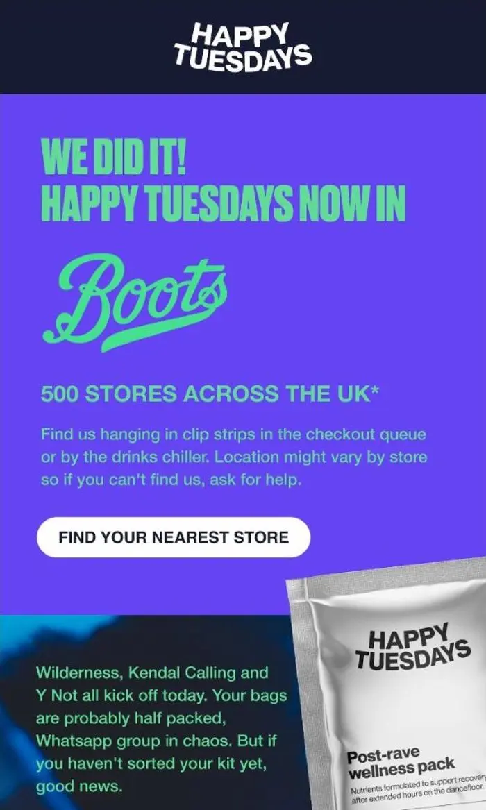 Happy Tuesdays: We're now stocked in 500 Boots stores