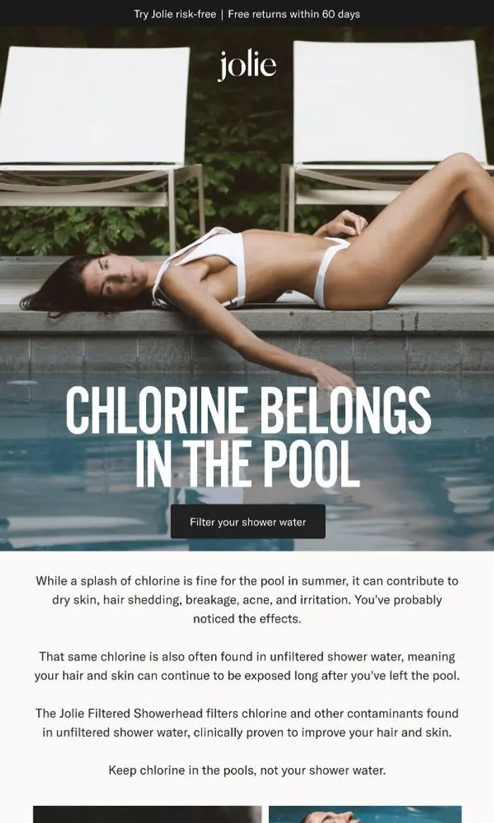 Jolie: Keep chlorine where it belongs.