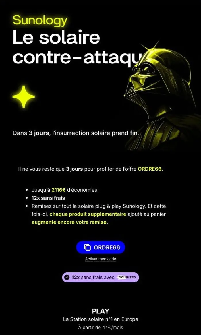 Sunology: Dans 3 jours votre facture augmente