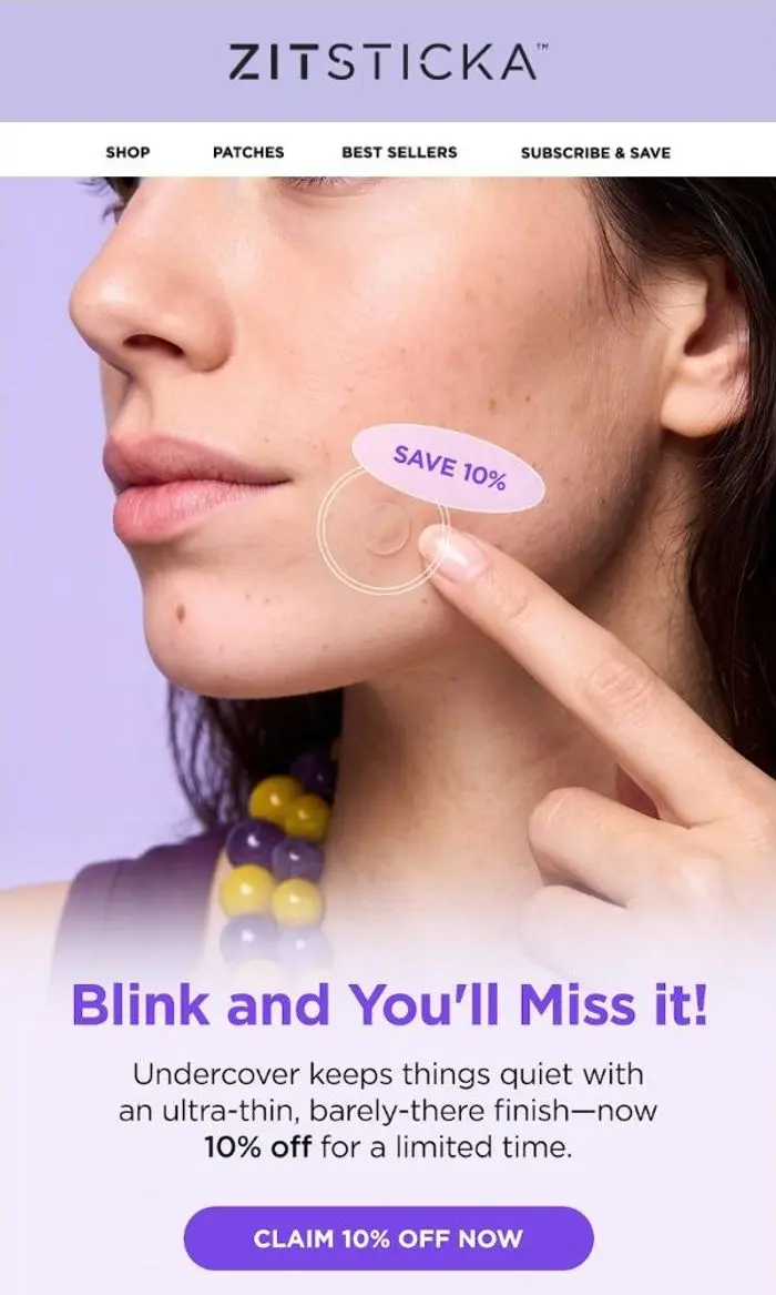 ZitSticka: Classified: Your Undercover Fix Is 10% Off.