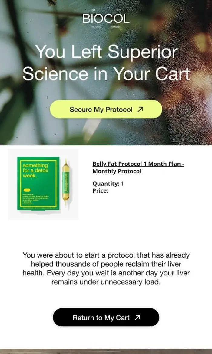 Biocol Labs: You left better health in your cart.