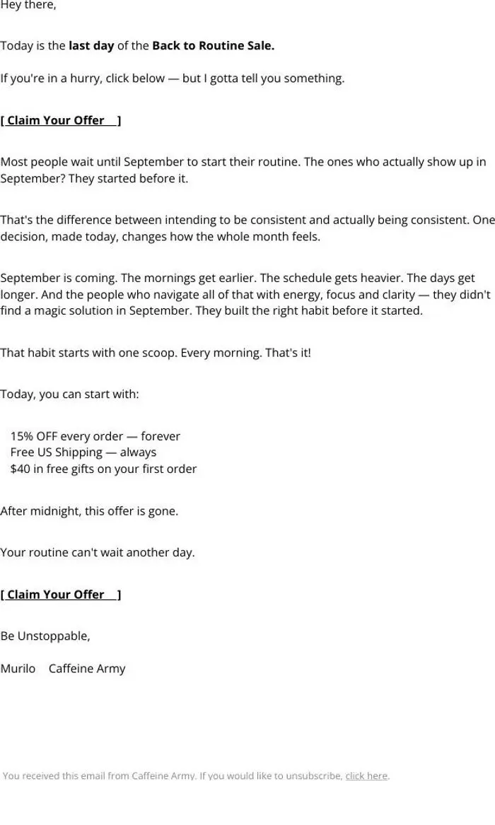 Caffeine Army: Your routine can't wait another day