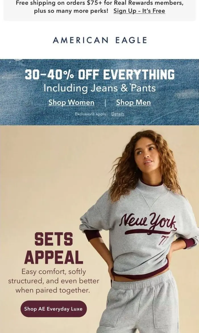 American Eagle: Matching sets that get you to your 8AM class