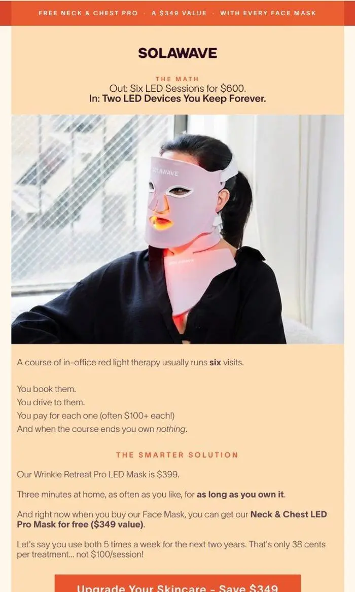 Solawave: So, $100 or 38 cents per LED treatment?