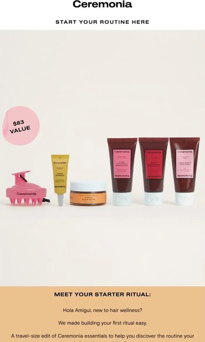 Ceremonia: Start your hair ritual for $49