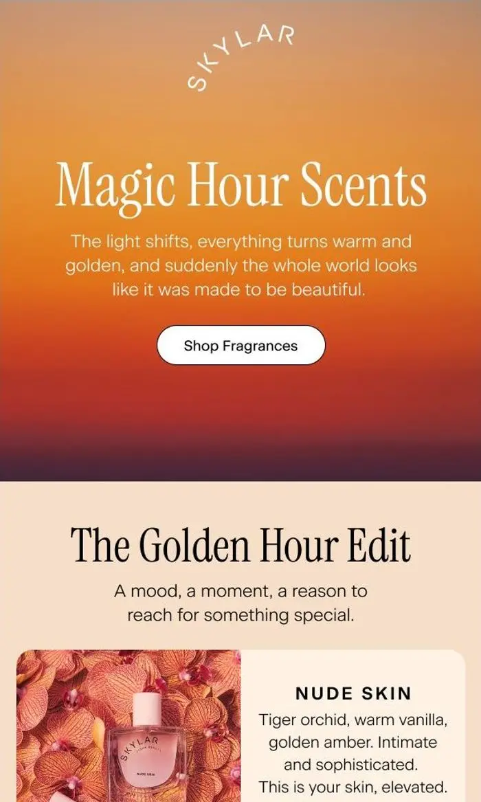 Skylar: Scents That Smell Like Golden Hour Glow ✨