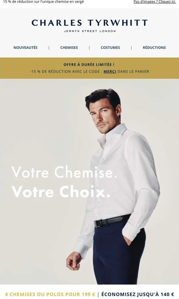 Charles Tyrwhitt: Votre chemise, votre choix