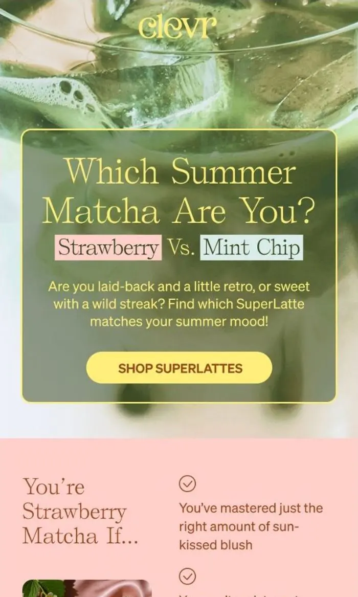 Clevr Blends: Your perfect summer matcha is waiting.💚🩷