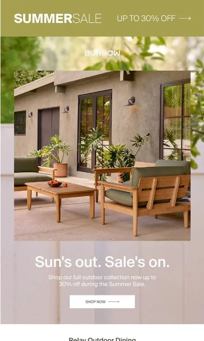 Burrow: Sun's out. Sale's on.