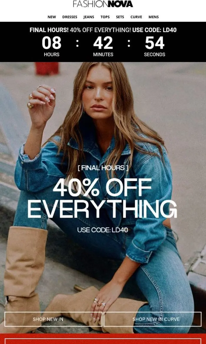 Fashion Nova: 40% Off Everything Is ⏰ENDING⏰