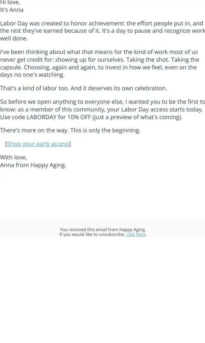 Happy Aging: You get first access (before everyone else)
