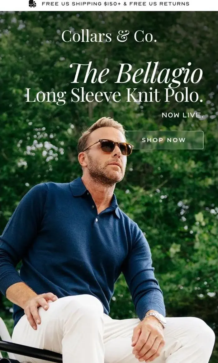 Collars & Co.: Just In: The Bellagio Long Sleeve Knit Polo.