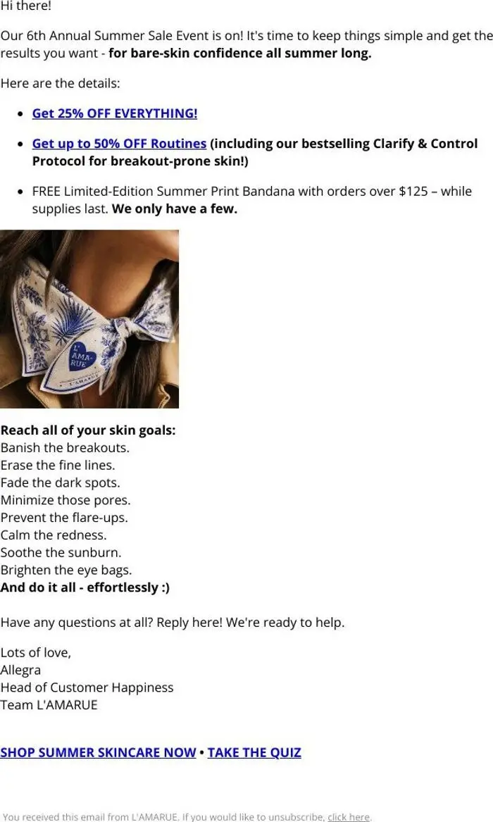 💙 L'AMARUE: 🚨 IT'S ON! Up to 50% Off. Bare-Skin Confidence All Summer.