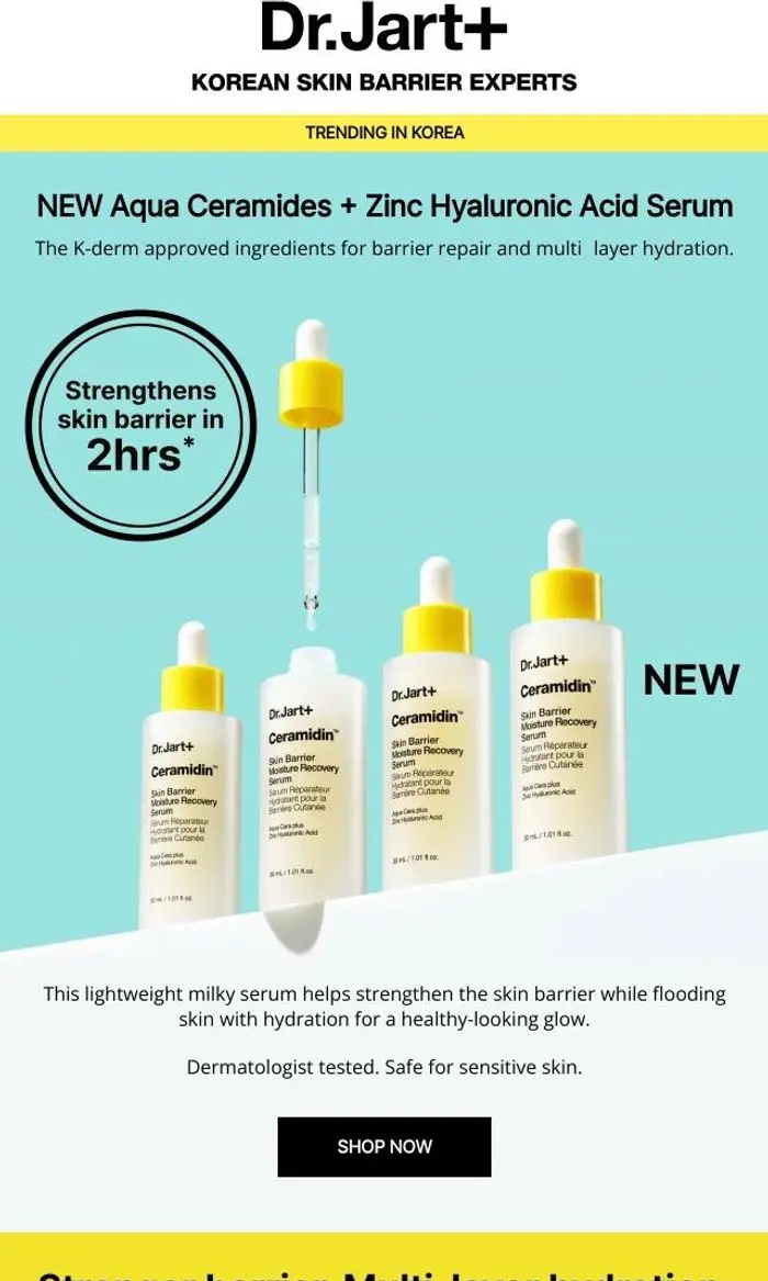 Dr.Jart+: It's here! The NEW Ceramidin™ Skin Barrier Serum 💛