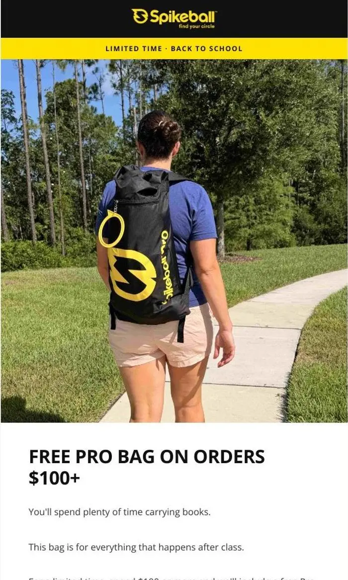Spikeball: A free Pro Bag for those who carry the team