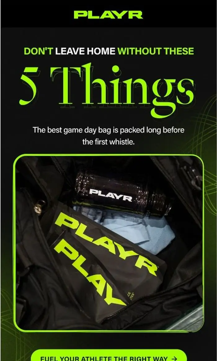 PLAYR: 5 Things Every Athlete Needs In Their Bag 🎒