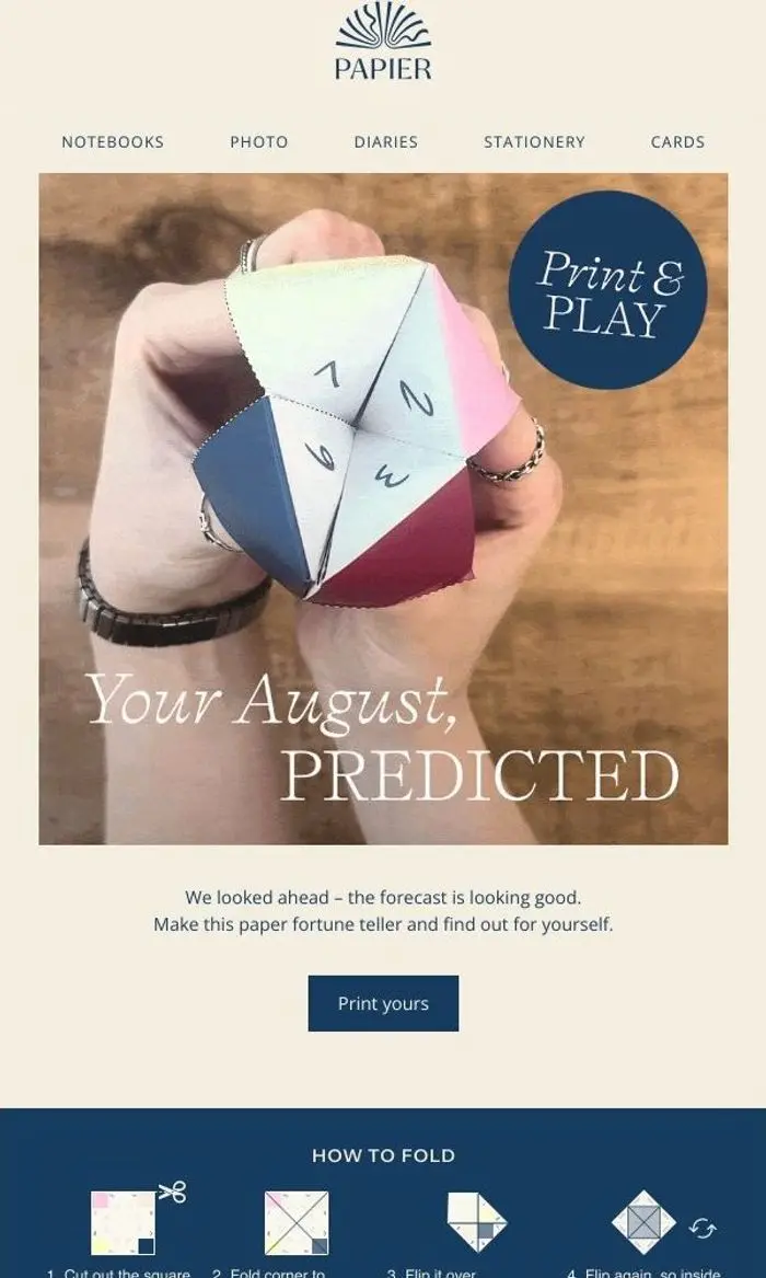 Papier: PRINT THIS: Your August fortune teller
