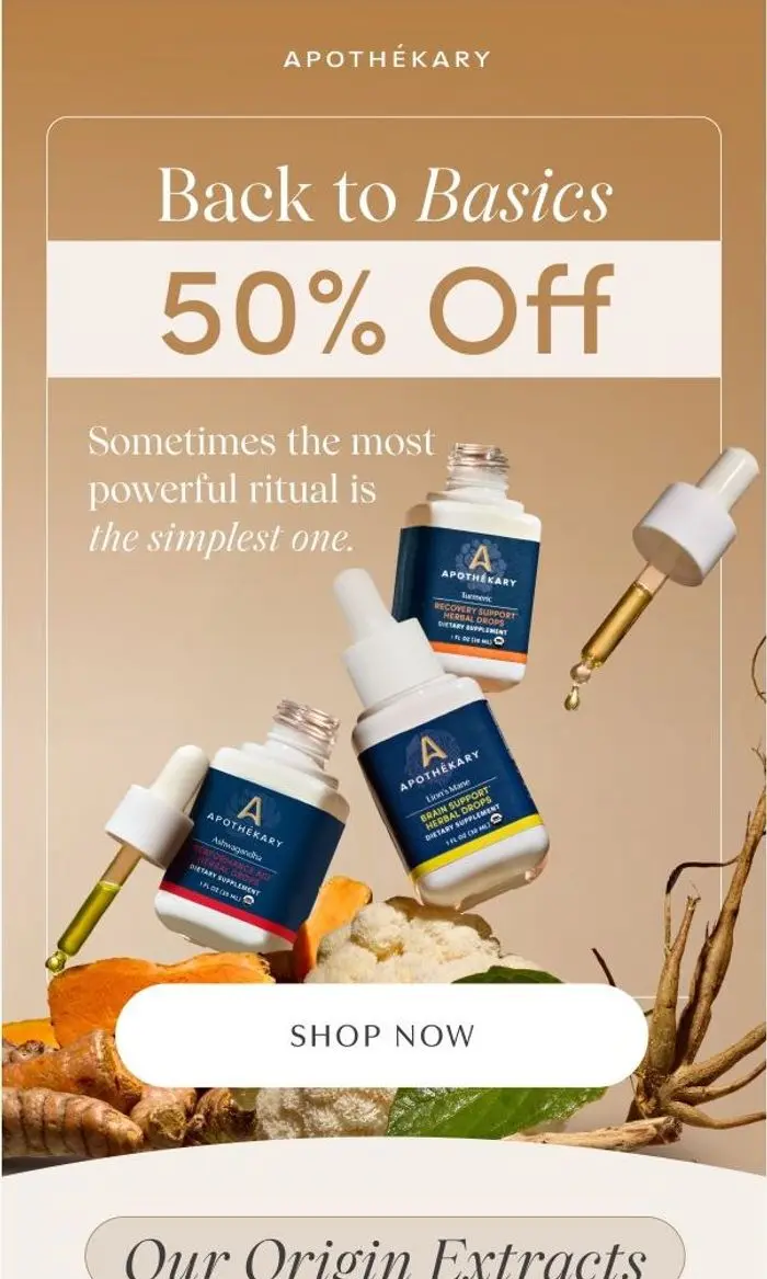 Apothékary: 50% off single herbs, through 9/7