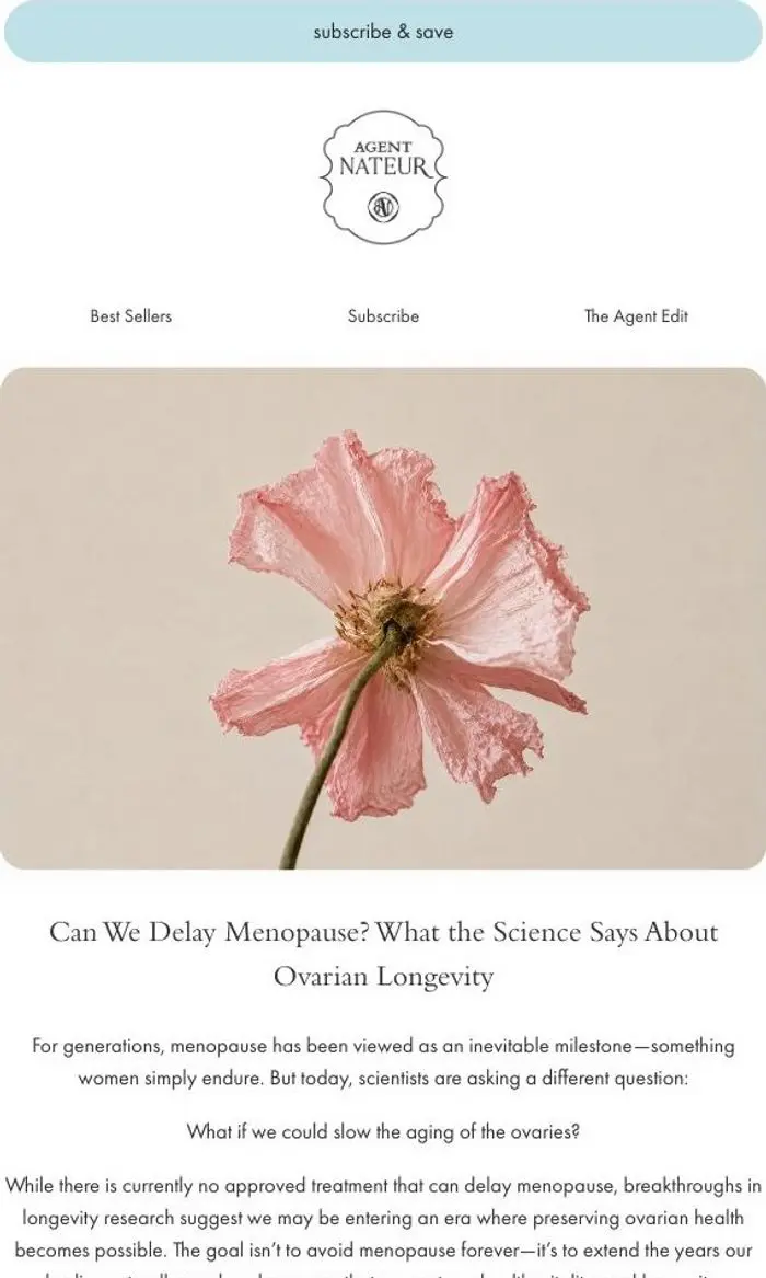 Agent Nateur: Can We Delay Menopause?
