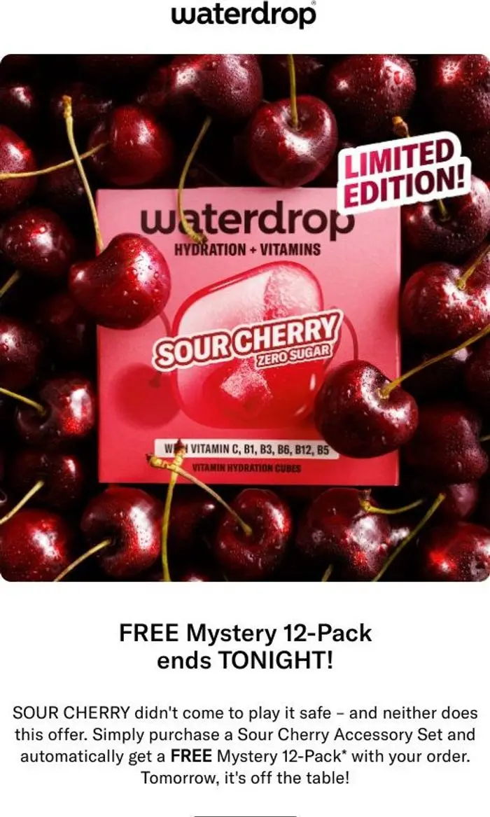 waterdrop®: Tick tock! FREE Mystery 12-Pack ends tonight ⏲️