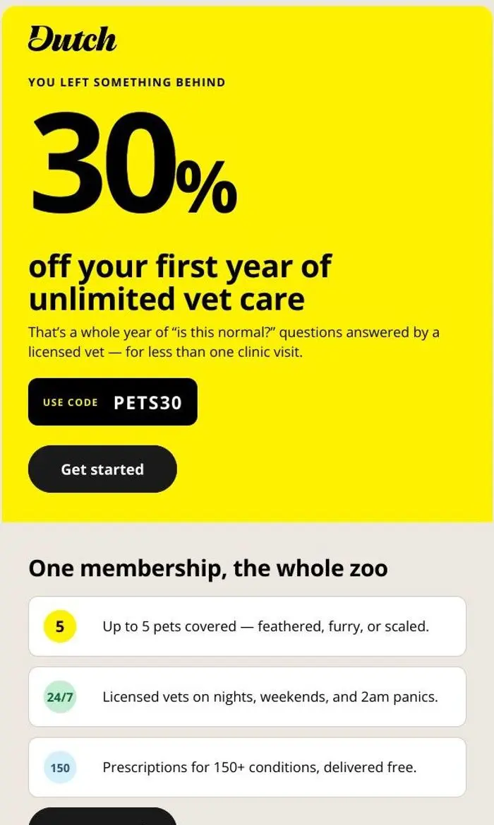 Dutch: Your pet has no idea you almost signed up