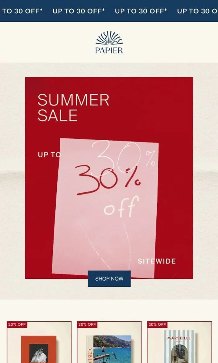 Papier: SUMMER SALE