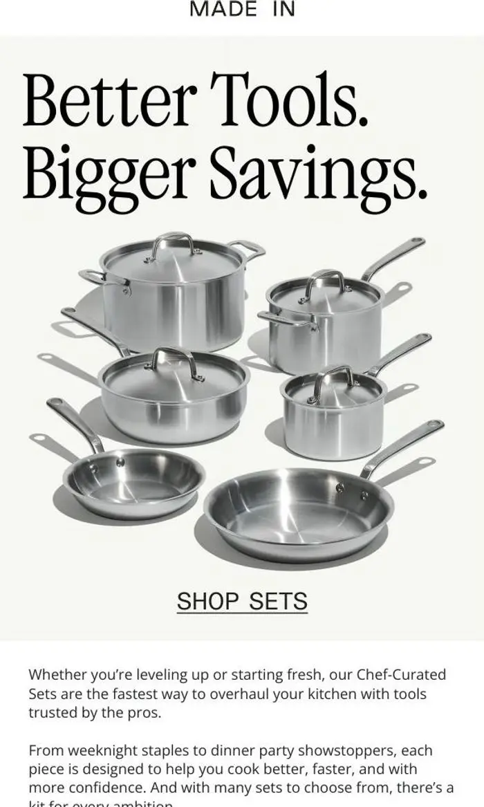 Made In: Save More With Sets