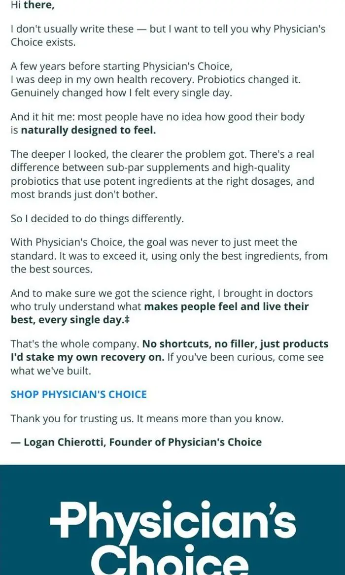 Physicians Choice: Most people have no idea how good they're supposed to feel 🤞