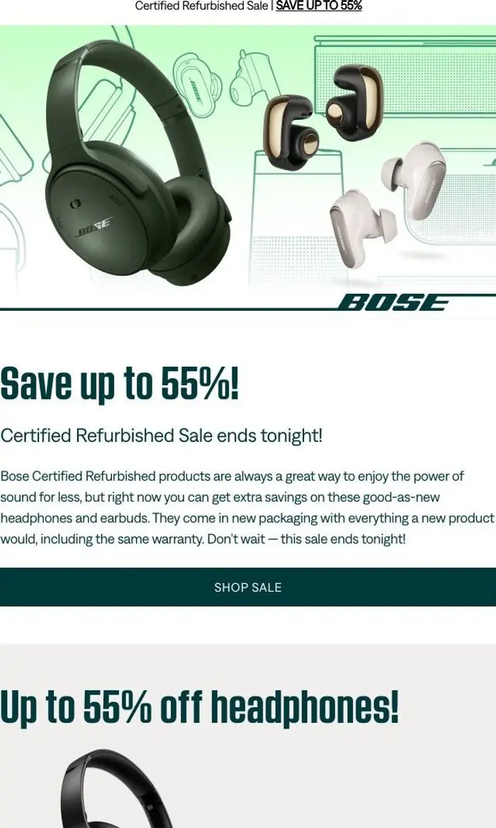 Bose: ENDS TONIGHT: Up to 55% off!